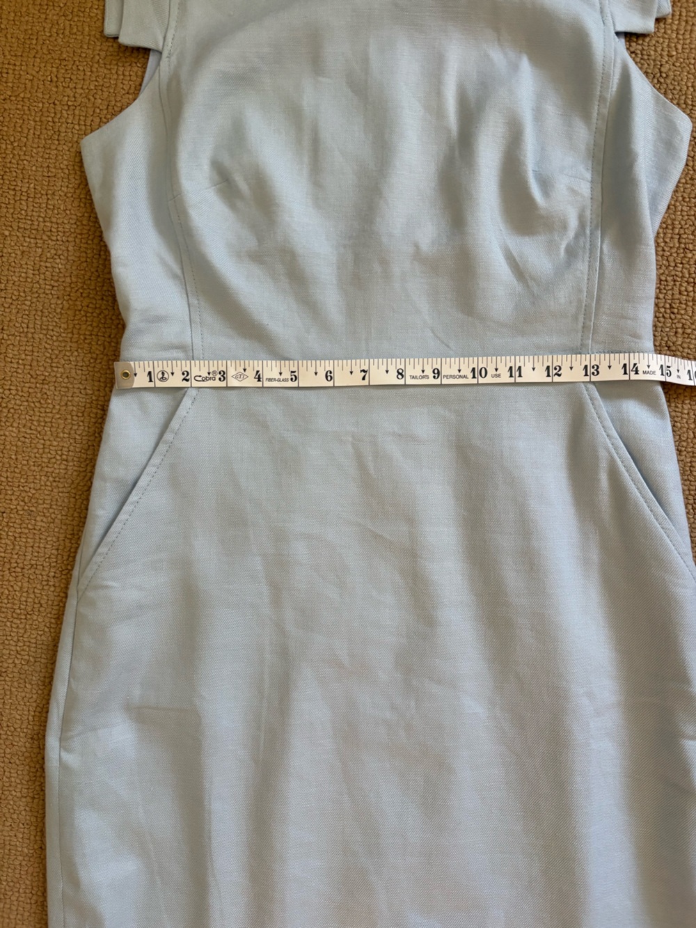 NWT J. Crew Resume Dress in Stretch Linen Blend. Light Blue  Sheath Dress, S 4 - Picture 7 of 9